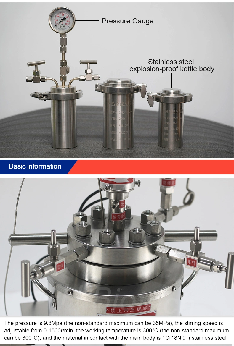 Lab Hydrothermal Synthesis Stirring Micro Autoclave Reactor