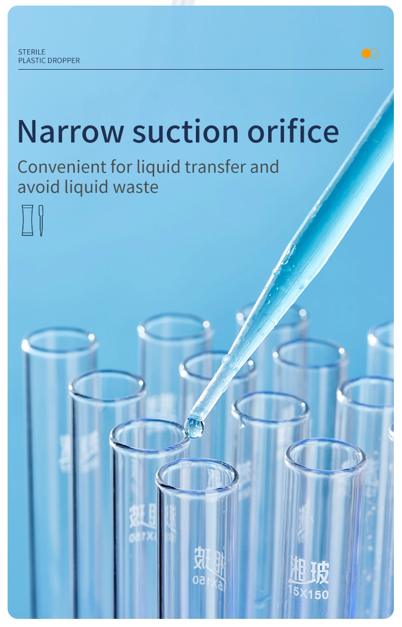 Laboratory Liquid Transfer Plastic Dropper Sterile Disposable Pasteur Pipette