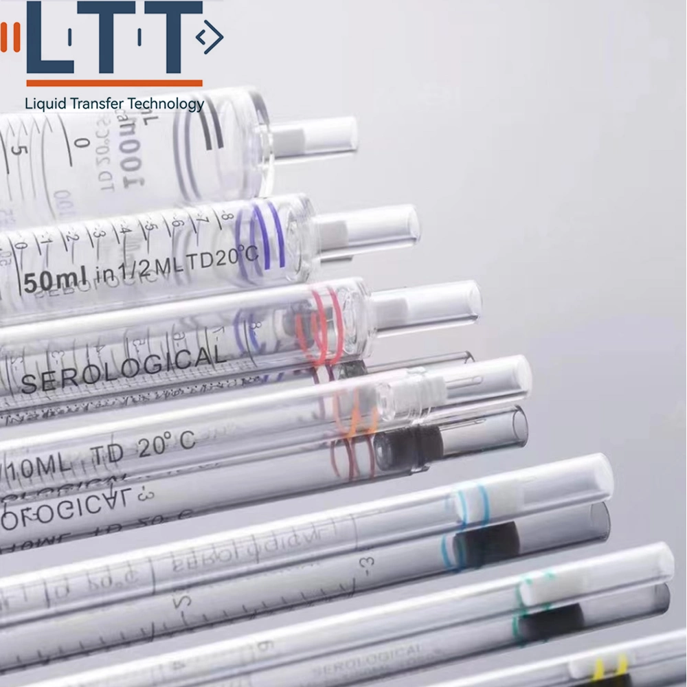 Various Capacities of Lab Serological Pipettes for Laboratories to Transfer Large Amounts of Liquid 1ml 2ml 5ml 10ml 15ml 20ml 25ml 50ml Glass Serological