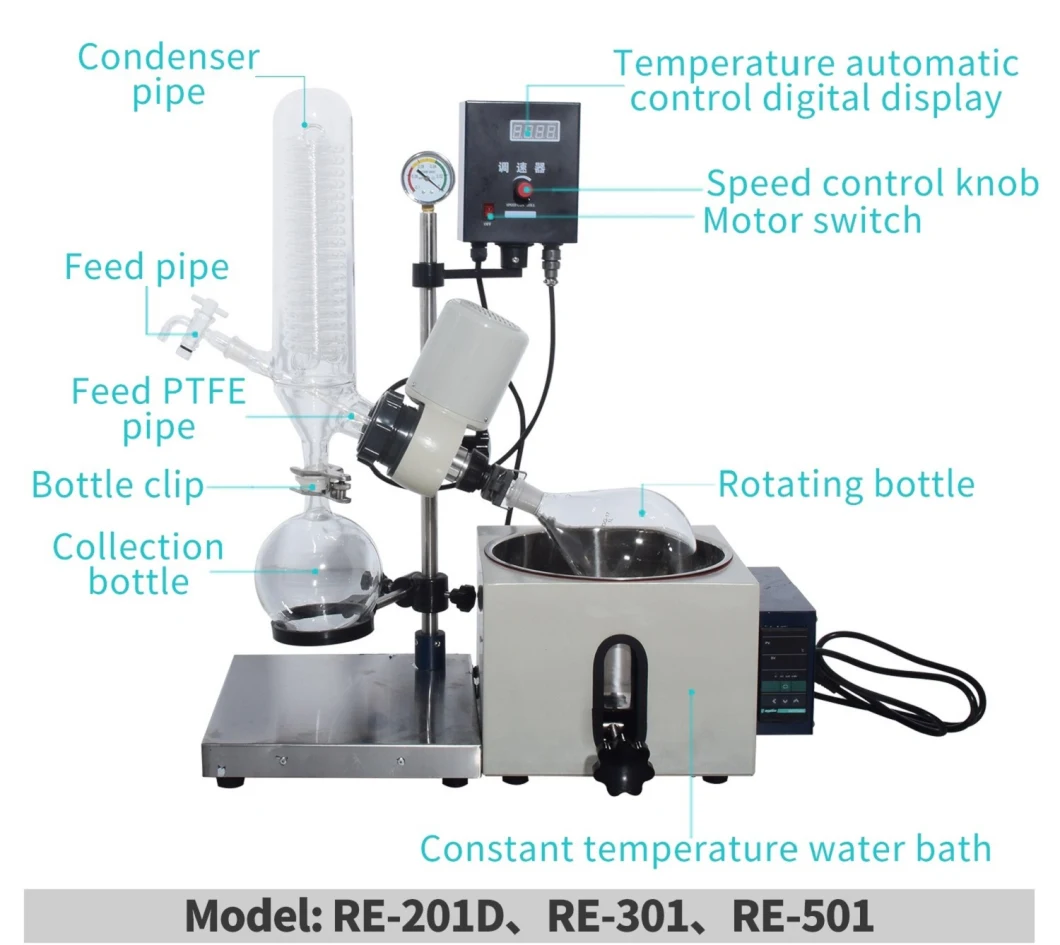 Automatic Electric Lifting Glass 5L Rotary Evaporator Chiller Vacuump