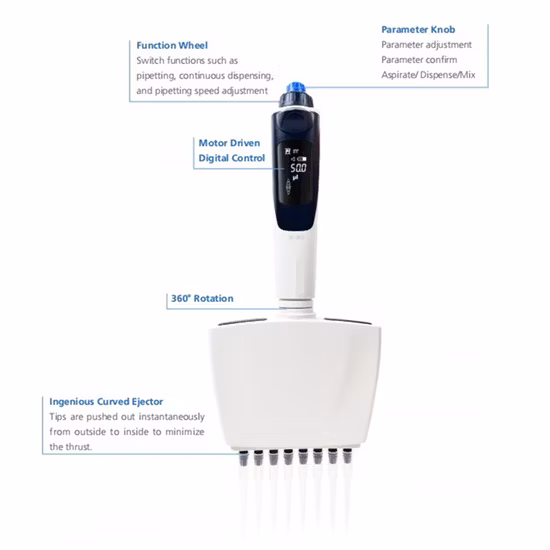 10UL 300UL Laboratory Multi Channel Pipette Electronic Transfer Automatic Pipette
