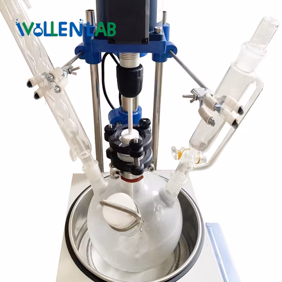 Lab Single Layer Glass Reactor with Pyrex Borosilicate Glass